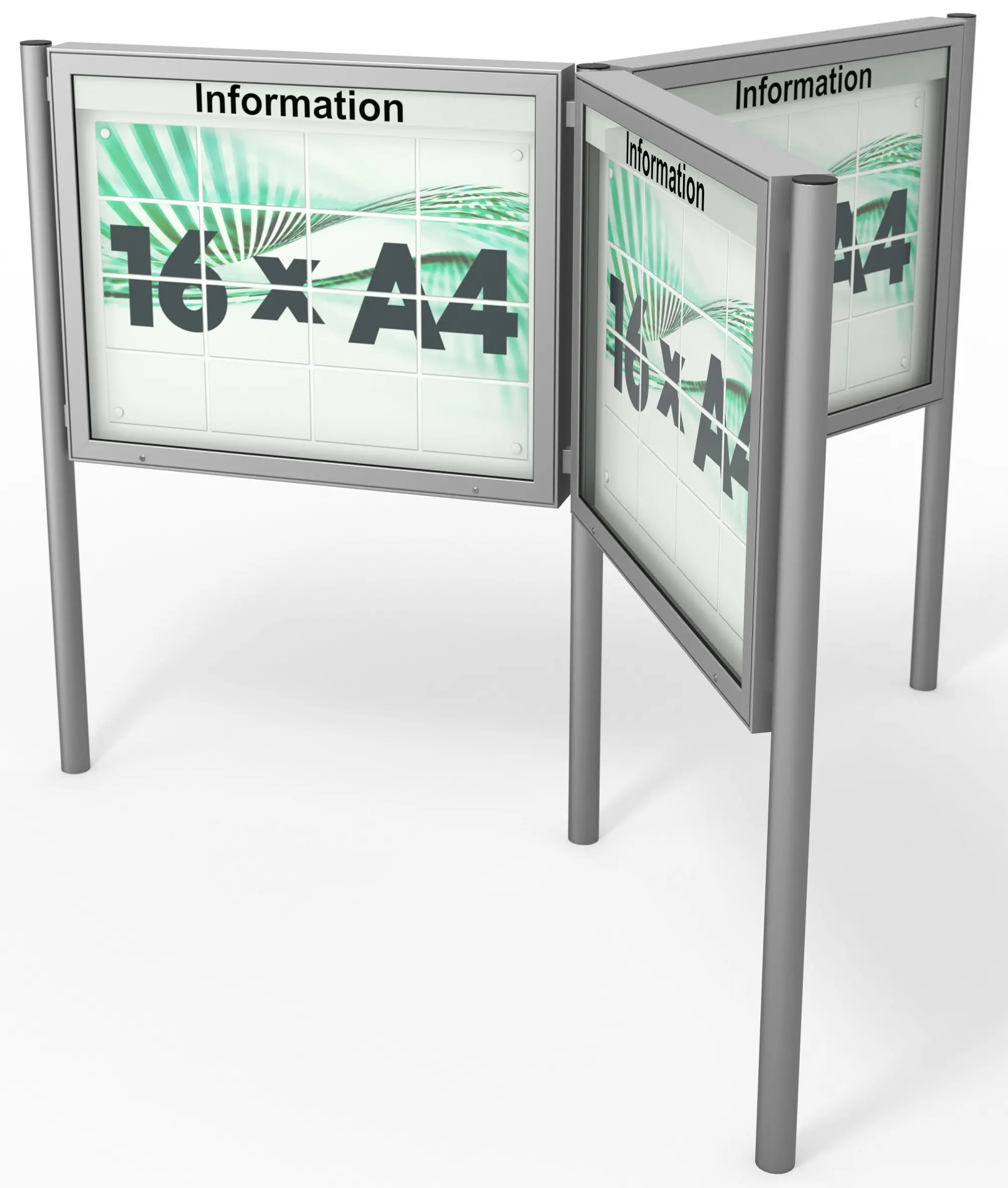 Schaukastenanlage - 3er Sternanlage - beidseitig